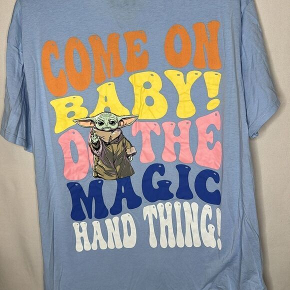 Star Wars Licensed Baby Yoda Embroidered Graphic T-Shirt. Size Junior XL 15-17). - Picture 5 of 6